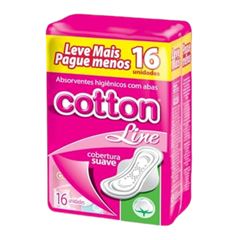 ABSORVENTE COTTON LINE COM ABAS SUAVE 16X1