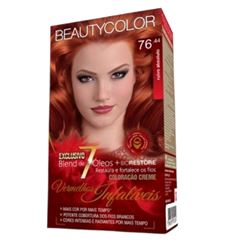 TINTURA BEAUTYCOLOR CORES REAIS VERMELGOS 76.44 RUIVO ABSOLUTO