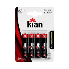 PILHA KIAN ALCAL AA BLISTER C/4 PEQUENA