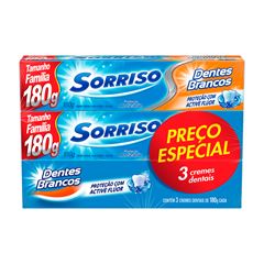 CREME DENTAL SORRISO DENTES BRANCOS 3X180G