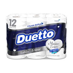 PAPEL HIGIENICO DUETTO FOLHA DUPLA 12X20METROS