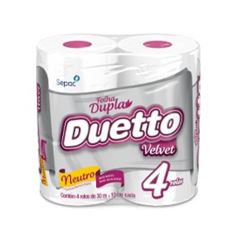 PAPEL HIGIENICO DUETTO VELVET FOLHA DUPLA 4X30METROS