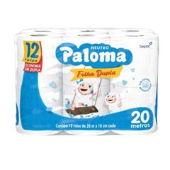 PAPEL HIGIENICO PALOMA FOLHA DUPLA 12X20METROS