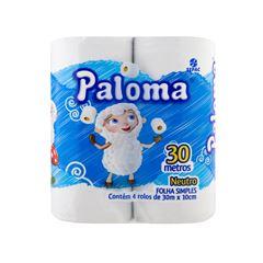 PAPEL HIGIENICO PALOMA FOLHA SIMPLES 4X30METROS