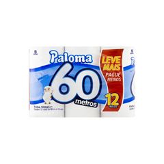PAPEL HIGIENICO PALOMA FOLHA SIMPLES 12X60METROS